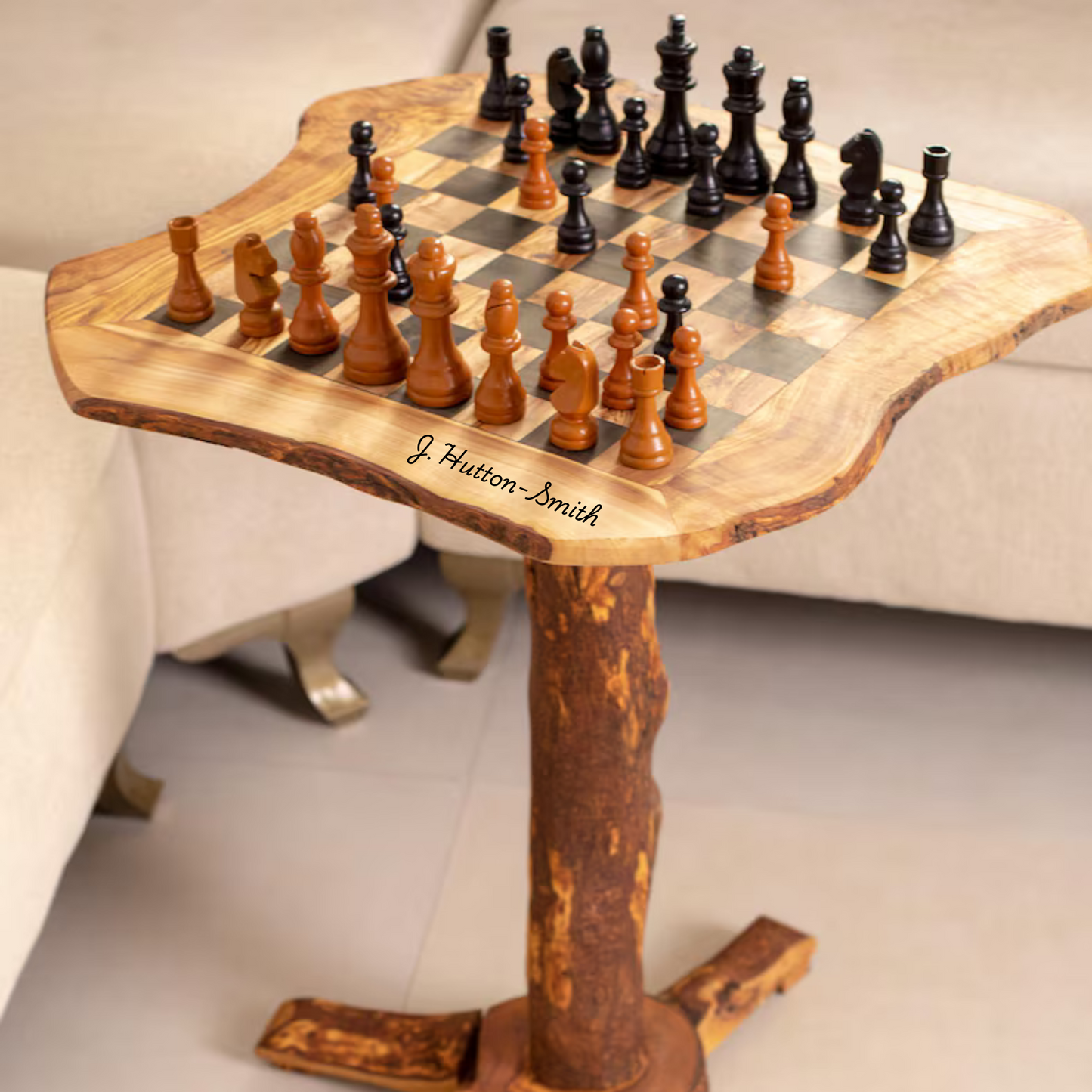 Handmade Luxury Wooden Chess Table