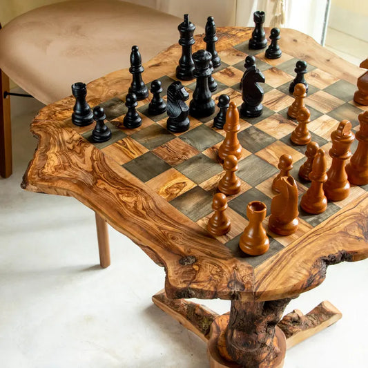 Handmade Luxury Wooden Chess Table